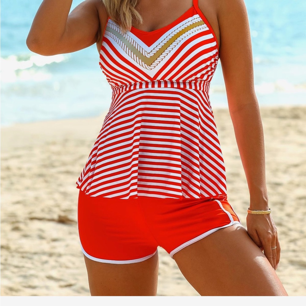 Orange Tankini swimsuit